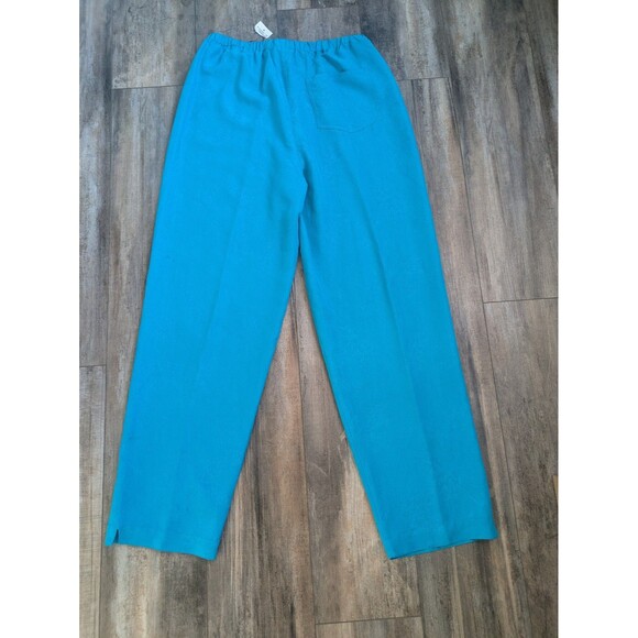 NWT Chico's Women Elastic Waist Pull On Pants Size 1 100% Silk Textured Blue 1X - Picture 5 of 5